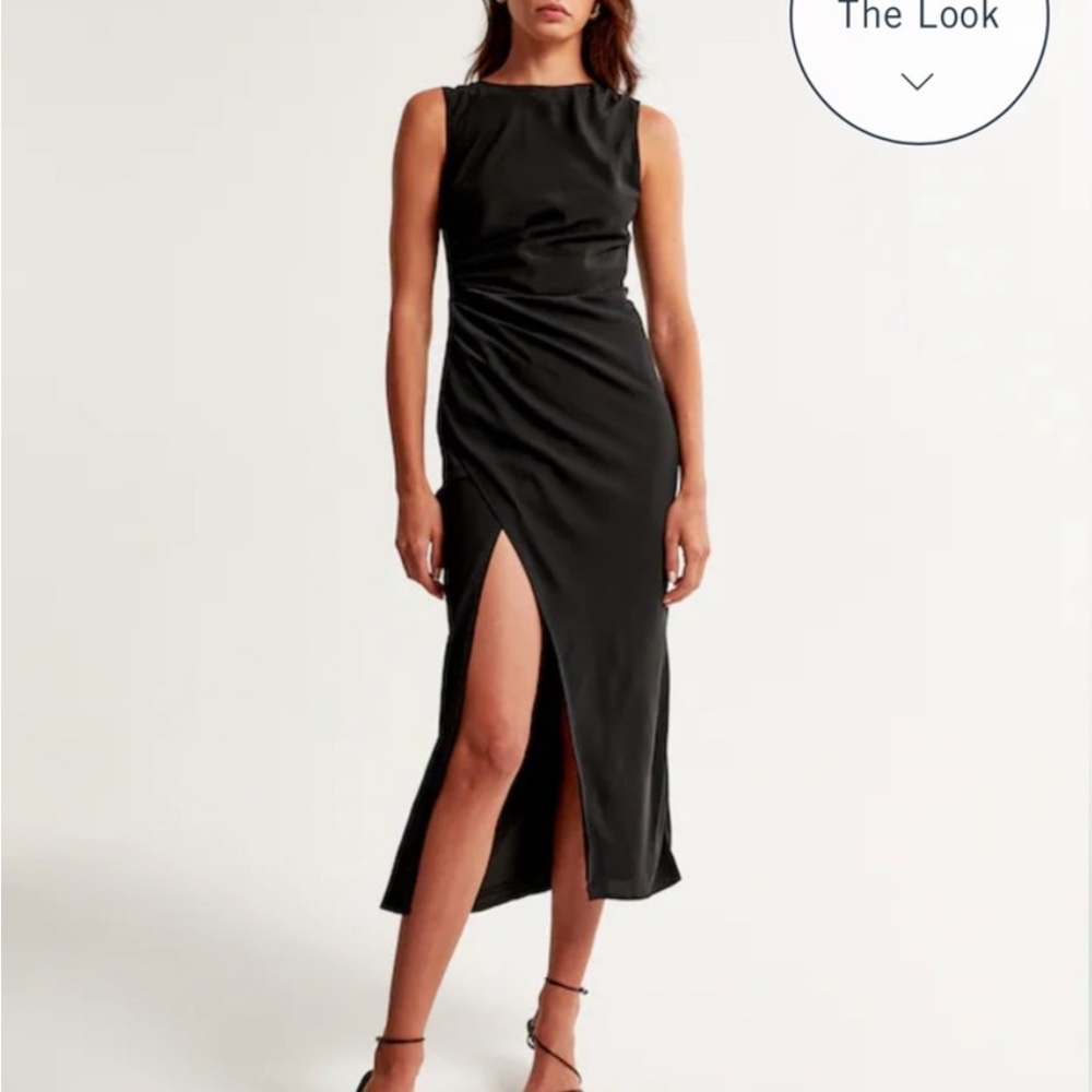 Abercrombie & Fitch Black Draped Dress